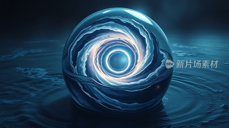 蓝色漩涡球体