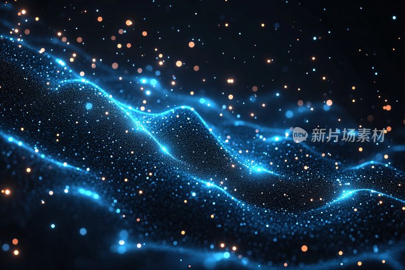 蓝色流动光效星空背景