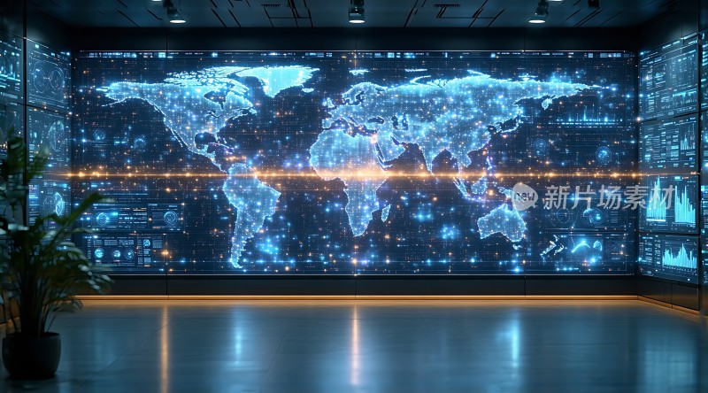 未来科技世界地图展示