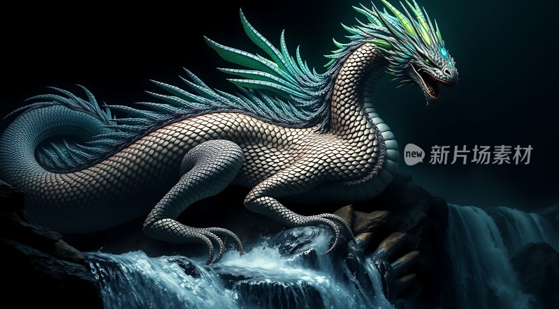 神秘龙影瀑布之巅显威严