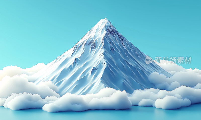 户外云中雪峰3D