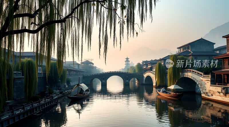 古桥柳影水乡情