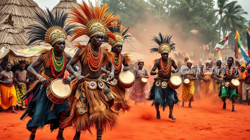非洲鼓手舞者表演