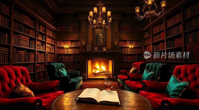 古董书房里的温馨夜晚