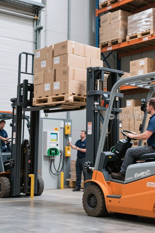 仓库叉车货物搬运场景