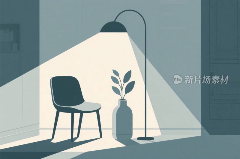 简约室内插画场景