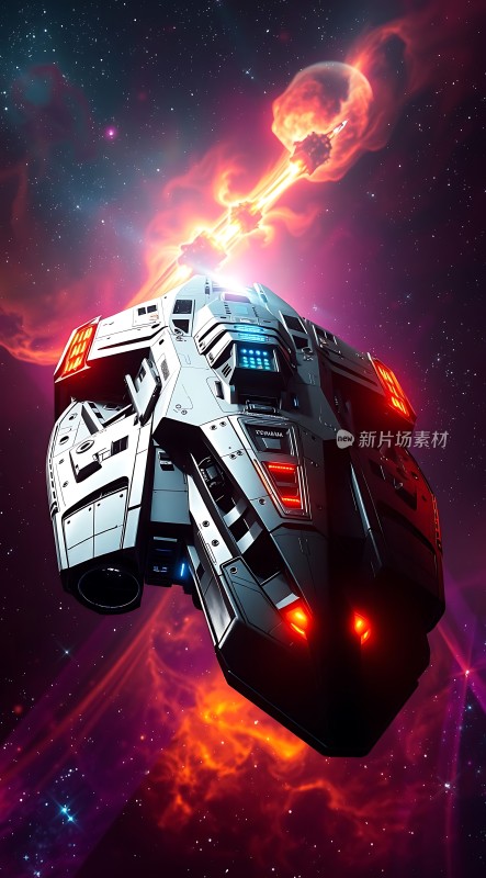 星际探险飞船穿越浩瀚星云