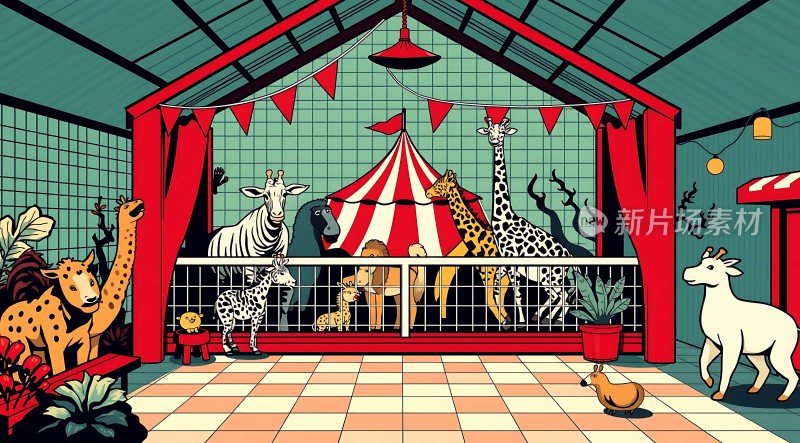 动物狂欢节马戏团里的欢乐时光