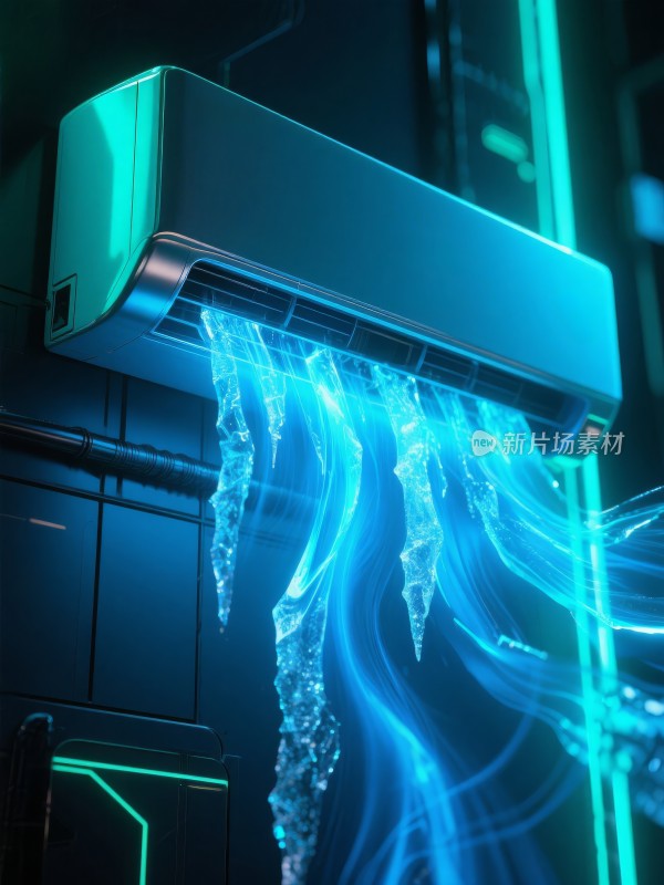 智能节能环保空调冷风冷气特效，空调设计