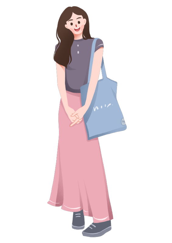 文艺女孩穿搭服装站姿清新插画免扣元素