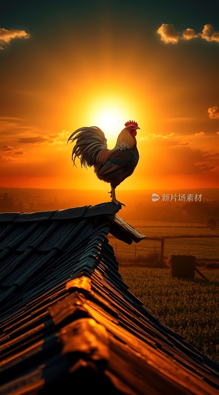 雄鸡报晓迎朝阳