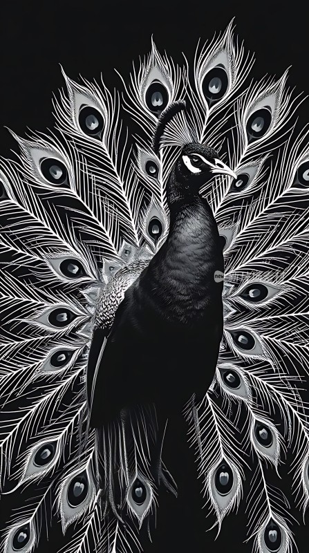 孔雀开屏显华彩