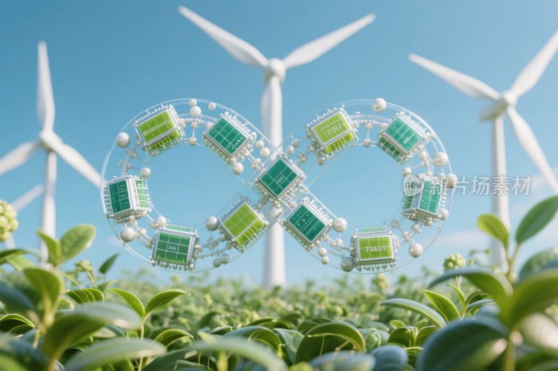 绿色能源循环插画