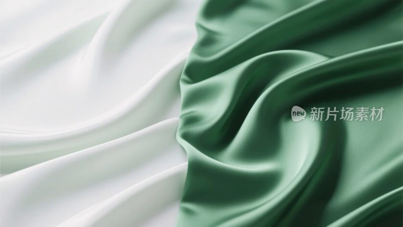 绿白相间的柔滑绸缎