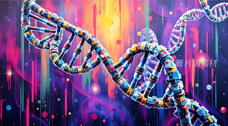 多彩DNA螺旋结构