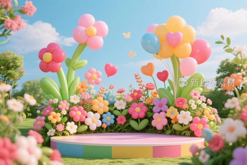多彩梦幻花卉场景