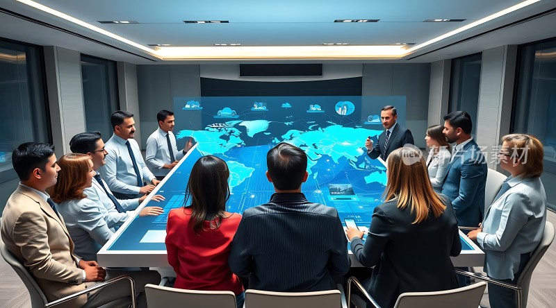 商务会议讨论全球策略