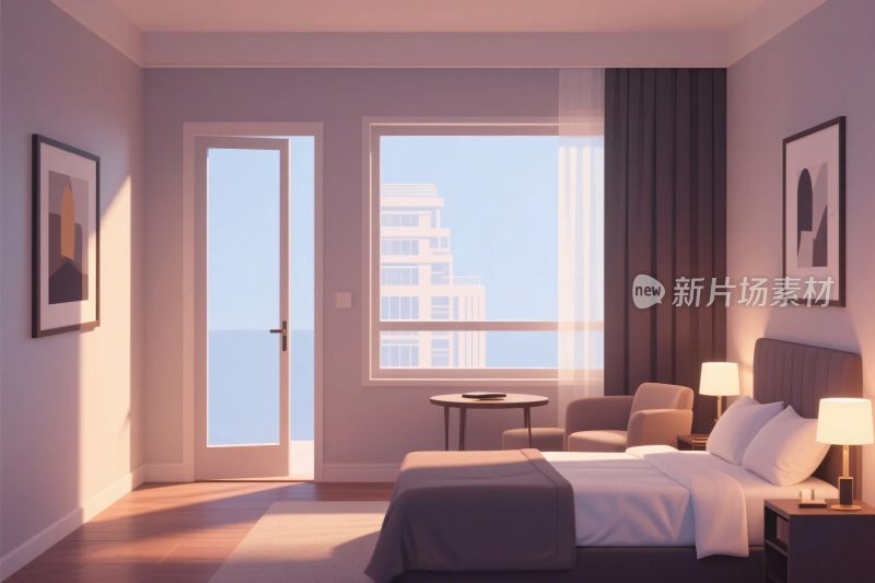 现代简约酒店客房