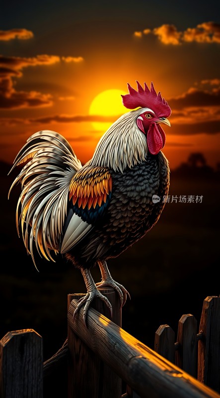 雄鸡报晓迎朝阳