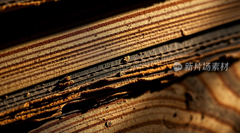 阳光下的木纹细节