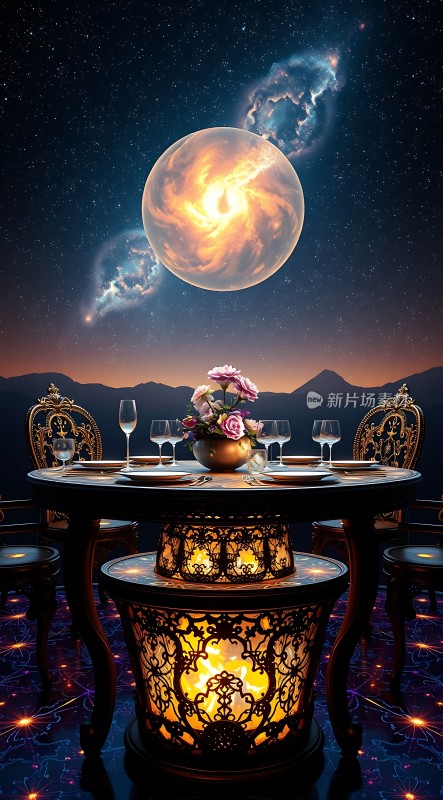 星空下的浪漫晚餐