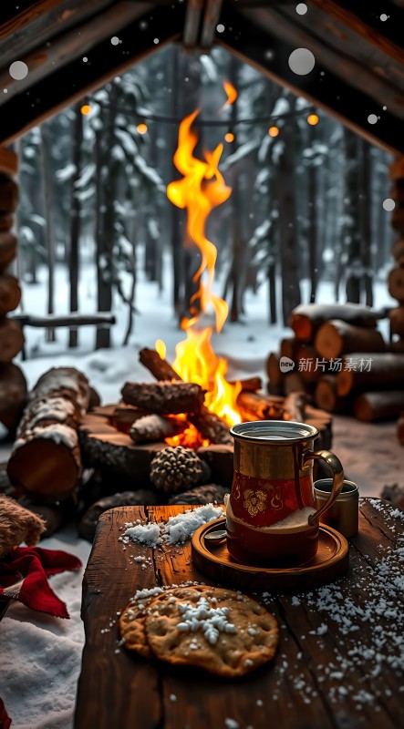 冬日暖炉旁的温馨时刻