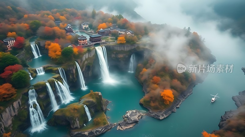 九寨沟秋色瀑布群