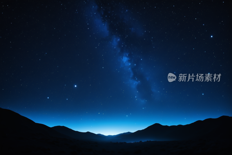 星空夜空有山脉和遥远的星空背景纹理图片