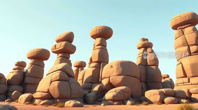 奇石林立沙漠景观