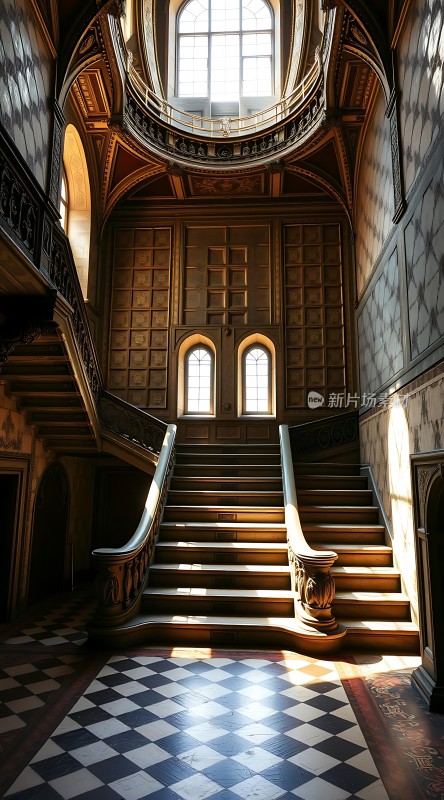 阳光下的宏伟楼梯