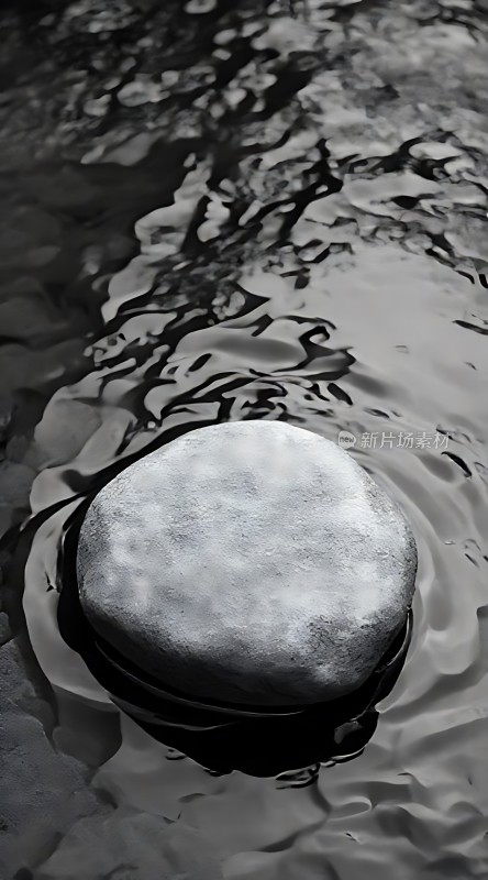 水波轻抚下的宁静石景