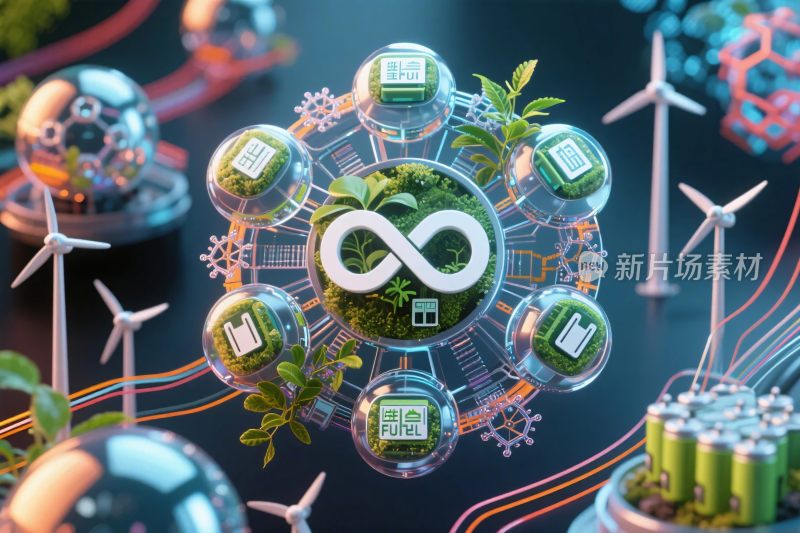 绿色科技循环插画