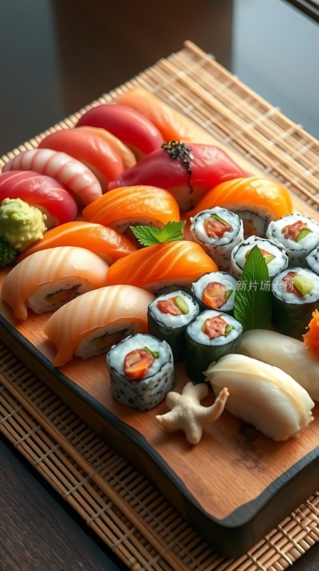 寿司盛宴色彩缤纷美味诱人