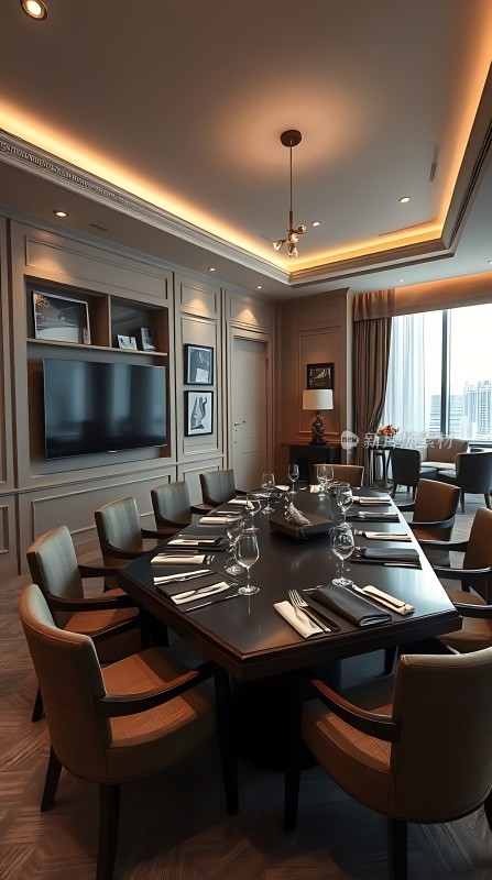 现代豪华会议室高端商务洽谈环境