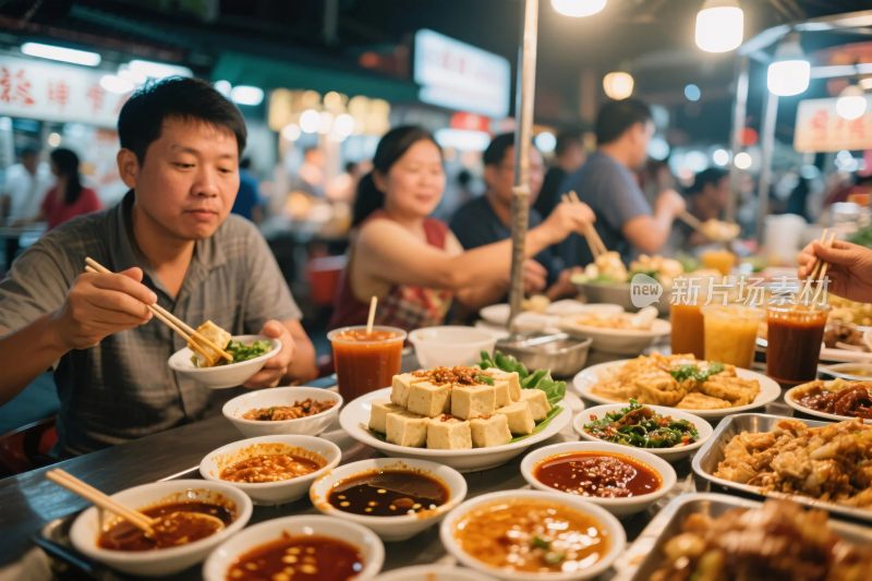夜市小吃街景