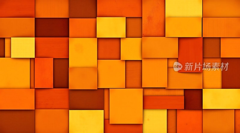 橙色方块拼接艺术