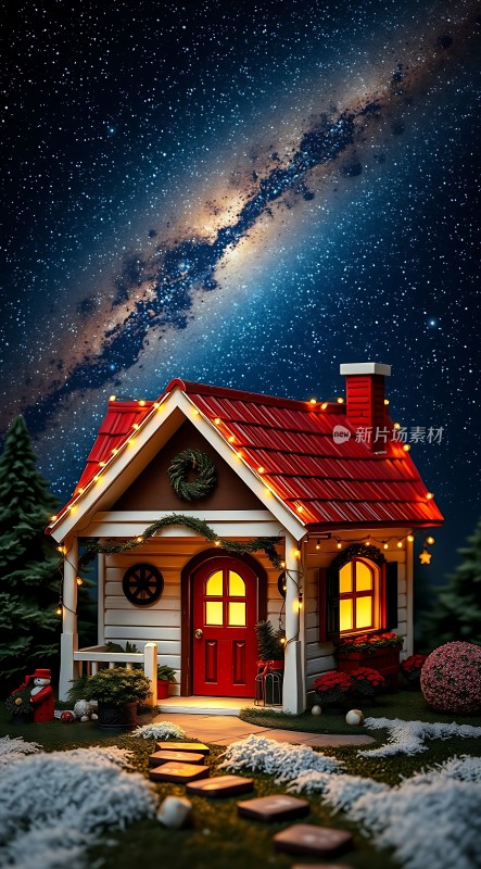 星空下的温馨小屋