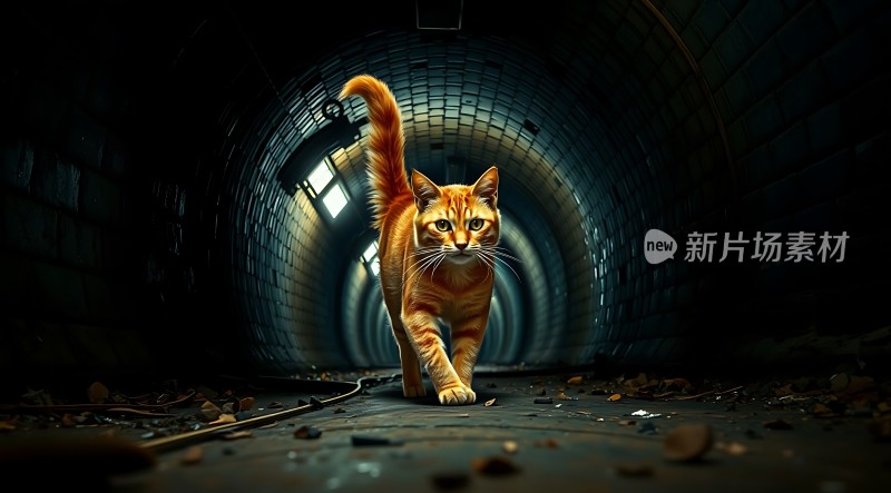 隧道里的橘猫