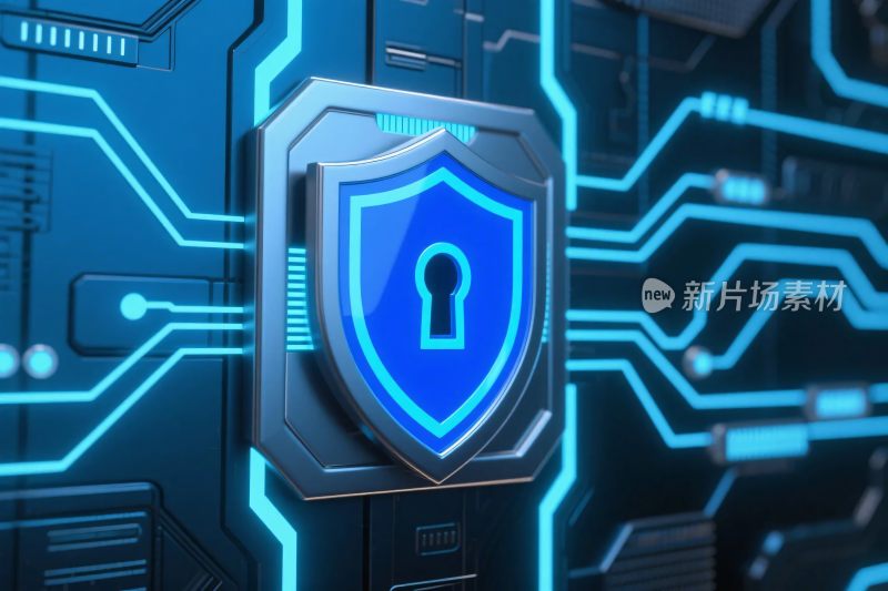 科技安全盾牌插画