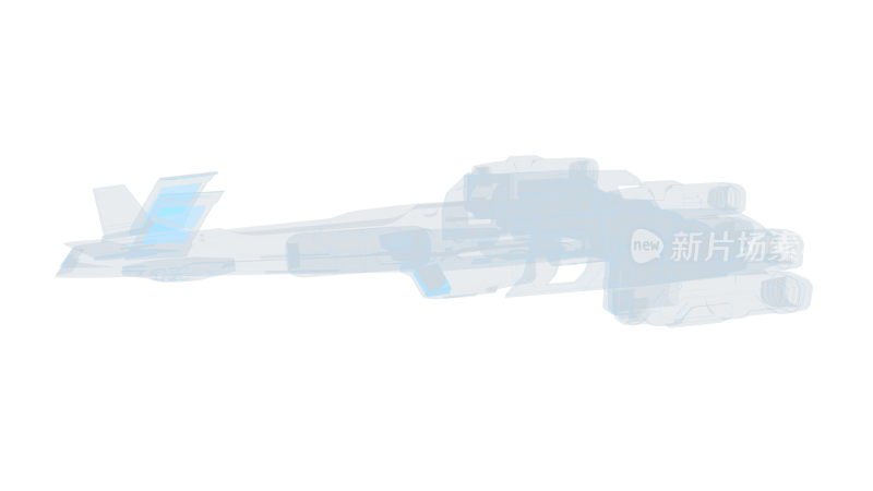 宇宙飞船5科幻透明网格线框机械机甲飞行器