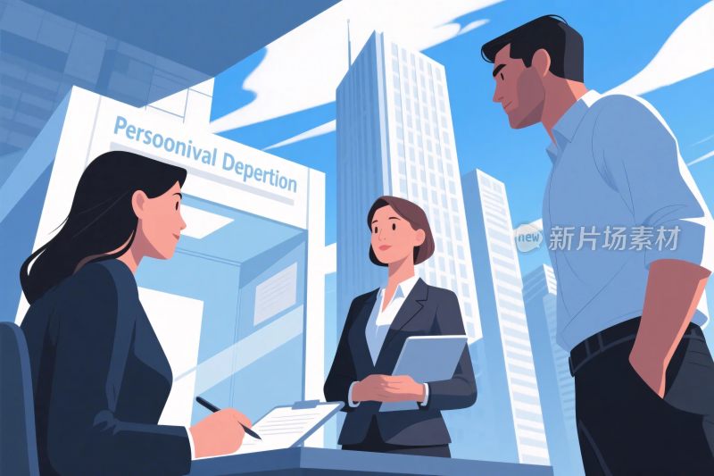 商务洽谈场景插画