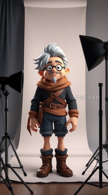 银发老人卡通形象展示