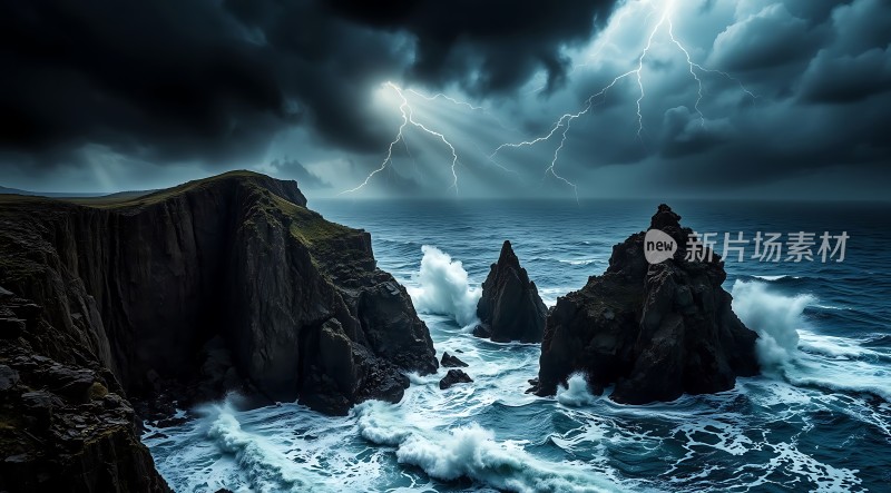 风暴海崖闪电