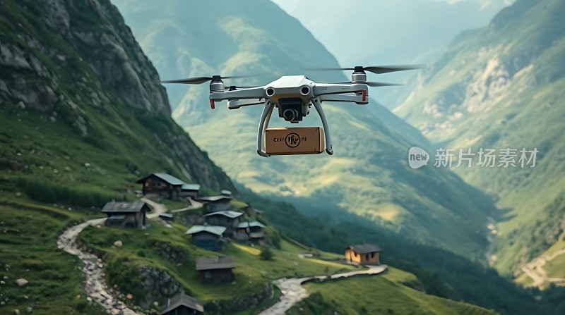 无人机飞越山谷送快递