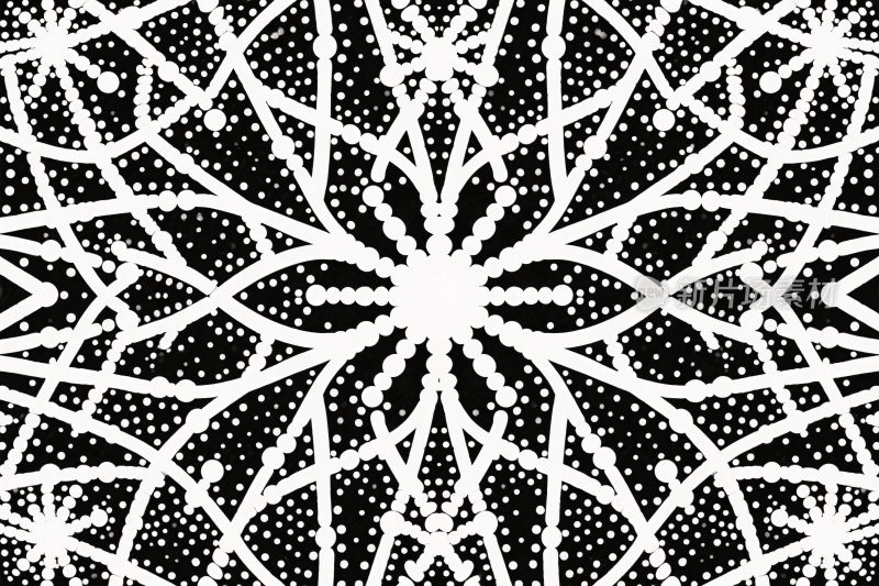 黑白对称几何花纹图案