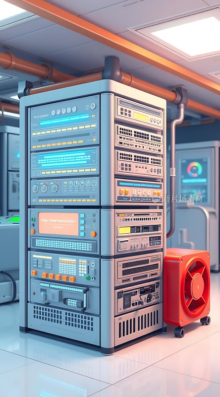 科技感数据中心服务器机房