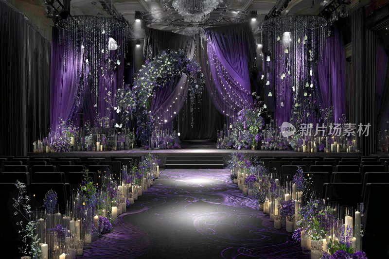紫色梦幻婚礼舞台场景