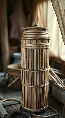 竹编罐子古朴典雅自然之美尽显其中