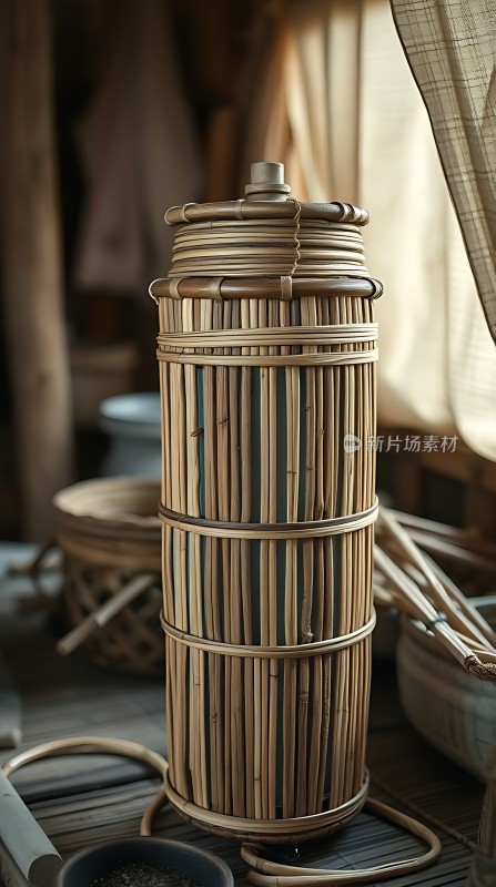 竹编罐子古朴典雅自然之美尽显其中