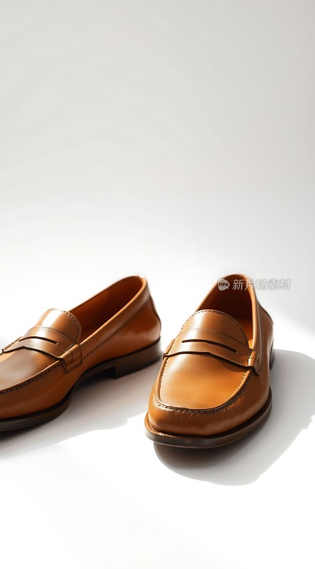 棕色皮鞋简约时尚适合商务休闲场合